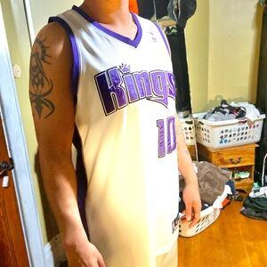 Reebok White and Blue NBA Jersey Kings Mike Bibby #10